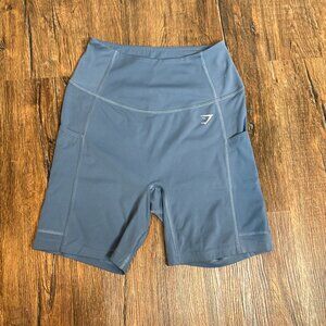 Gymshark blue side pocket biker shorts